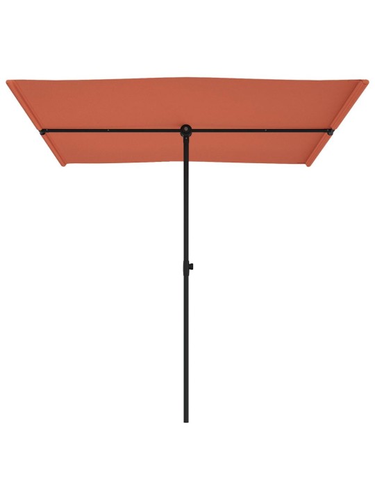 Sodo skėtis nuo saulės su aliuminio stulpu, terakota, 2x1,5m
