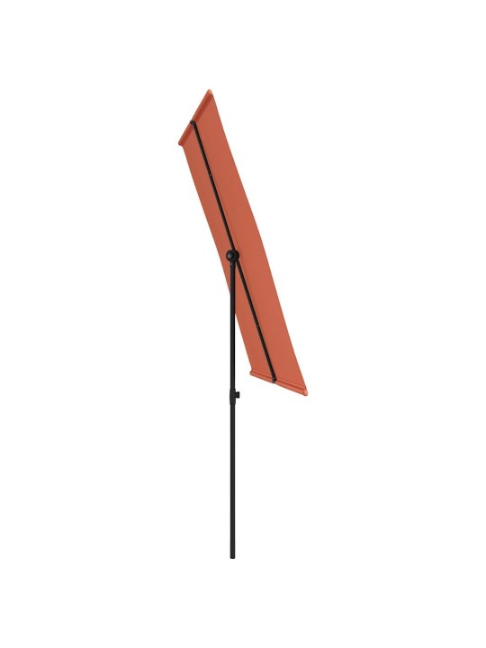 Sodo skėtis nuo saulės su aliuminio stulpu, terakota, 2x1,5m