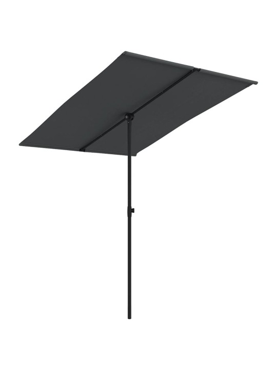 Sodo skėtis nuo saulės su aliuminio stulpu, juodas, 2x1,5m