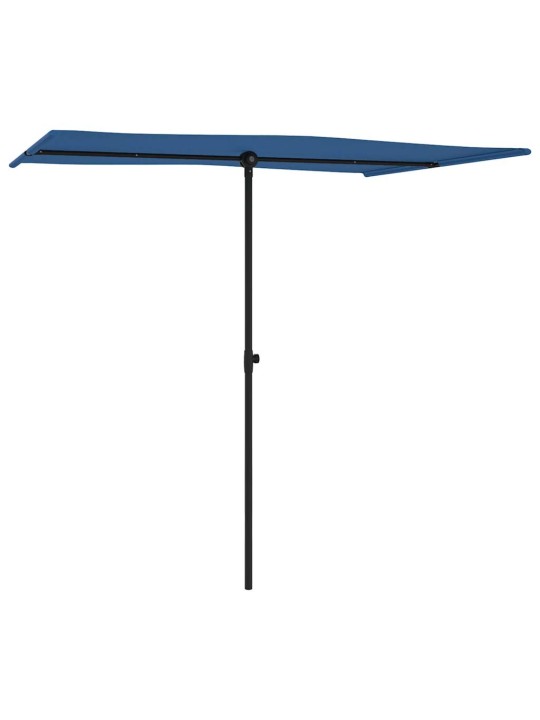 Sodo skėtis nuo saulės su aliuminio stulpu, mėlynas, 2x1,5m