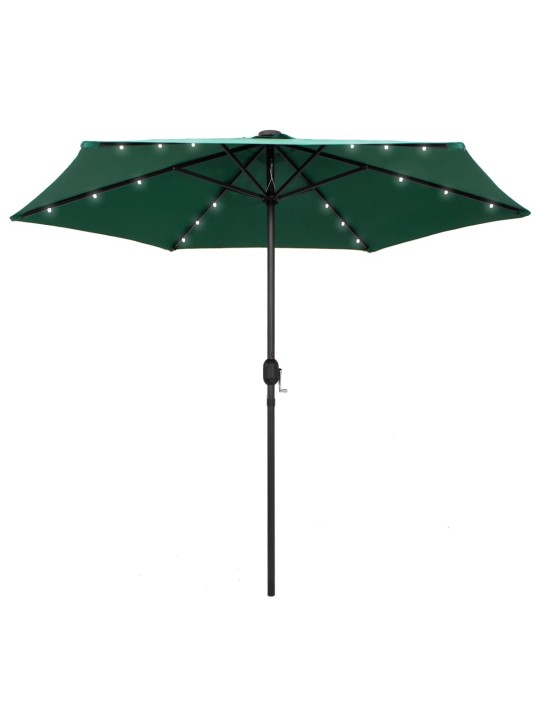 Skėtis su LED lemputėmis ir aliuminio stulpu, žalias, 270cm