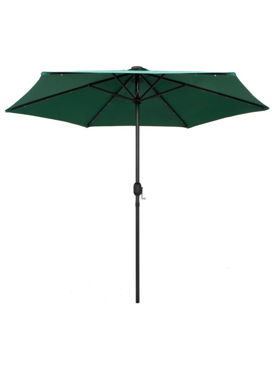 Skėtis su LED lemputėmis ir aliuminio stulpu, žalias, 270cm