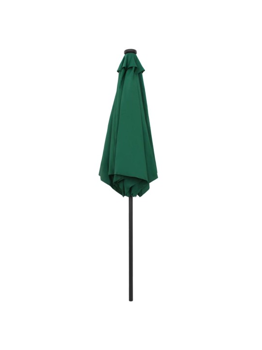 Skėtis su LED lemputėmis ir aliuminio stulpu, žalias, 270cm