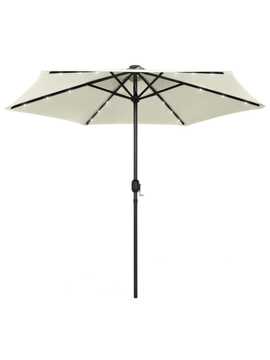 Skėtis su LED lemputėmis ir aliuminio stulpu, smėlio, 270cm