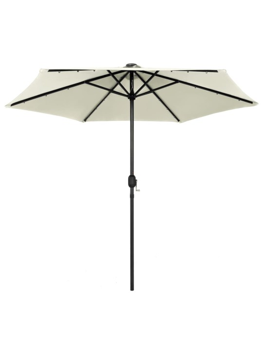 Skėtis su LED lemputėmis ir aliuminio stulpu, smėlio, 270cm