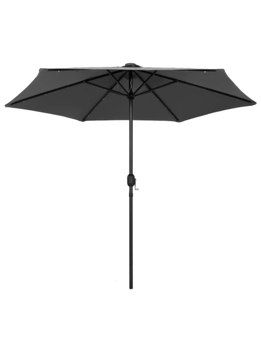 Skėtis su LED lemputėmis ir aliuminio stulpu, antracito, 270cm