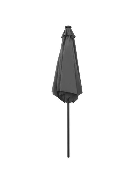 Skėtis su LED lemputėmis ir aliuminio stulpu, antracito, 270cm