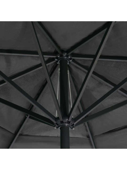 Sodo skėtis nuo saulės su aliuminio stulpu, antracito, 600cm