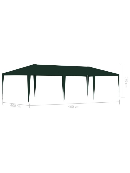 Profesionali proginė palapinė, žalios spalvos, 4x9m, 90g/m²