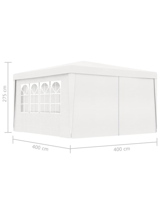 Proginė palapinė su šoninėmis sienomis, balta, 4x4m, 90g/m²