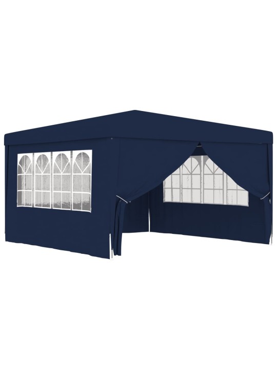 Proginė palapinė su šoninėmis sienomis, mėlyna, 4x4m, 90g/m²
