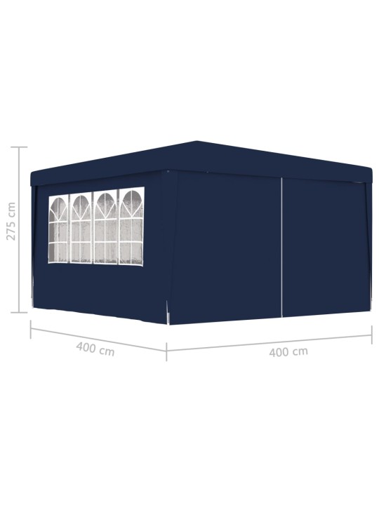 Proginė palapinė su šoninėmis sienomis, mėlyna, 4x4m, 90g/m²