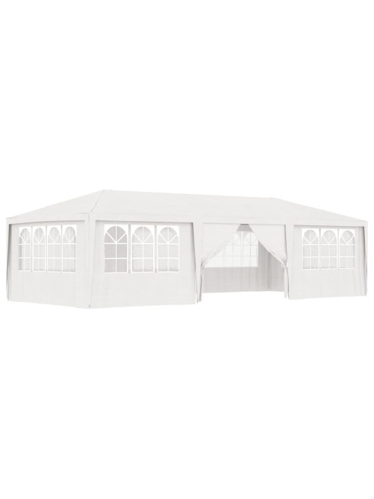 Proginė palapinė su šoninėmis sienomis, balta, 4x9m, 90g/m²