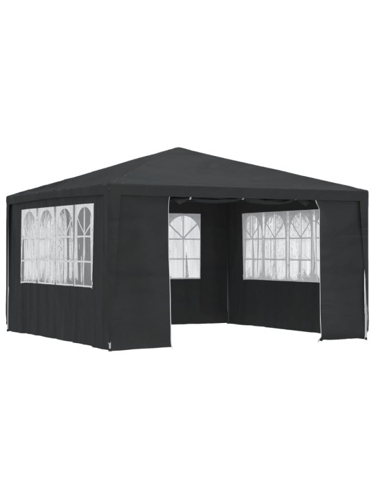 Proginė palapinė su šoninėmis sienomis, antracito, 4x4m, 90g/m²