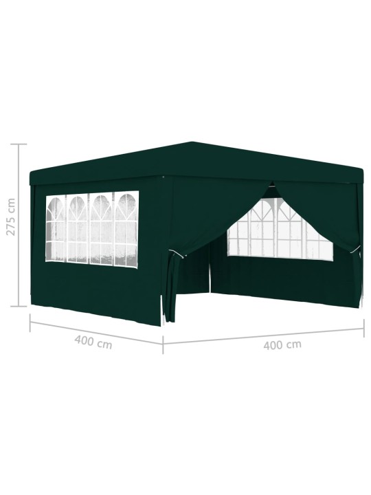 Proginė palapinė su šoninėmis sienomis, žalia, 4x4m, 90g/m²
