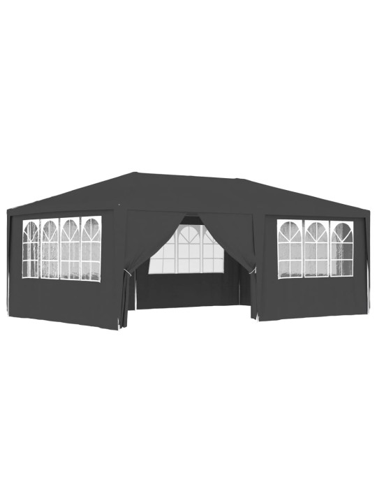 Proginė palapinė su šoninėmis sienomis, antracito, 4x6m, 90g/m²