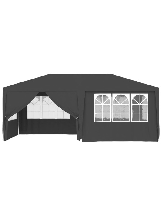 Proginė palapinė su šoninėmis sienomis, antracito, 4x6m, 90g/m²