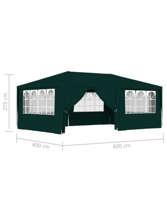 Proginė palapinė su šoninėmis sienomis, žalia, 4x6m, 90g/m²