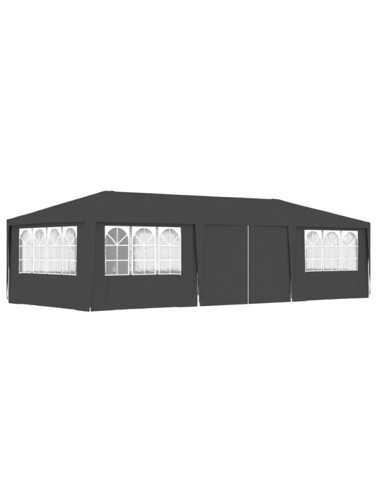 Proginė palapinė su šoninėmis sienomis, antracito, 4x9m, 90g/m²