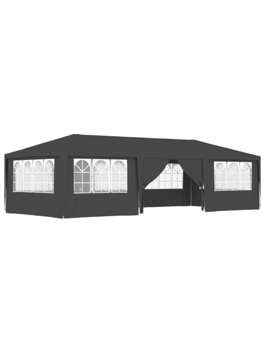 Proginė palapinė su šoninėmis sienomis, antracito, 4x9m, 90g/m²
