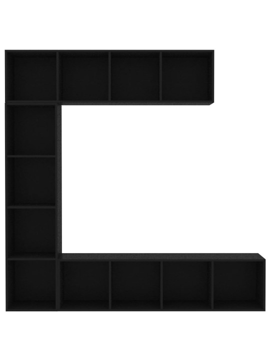 Spint. knygoms/televizoriui rink., 3d., juod. sp., 180x30x180cm