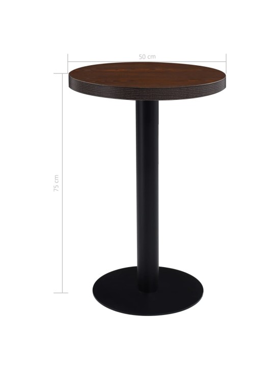 Bistro staliukas, tamsiai rudos spalvos, 50cm, MDF