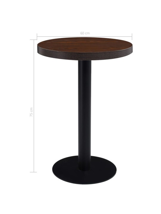 Bistro staliukas, tamsiai rudos spalvos, 60cm, MDF