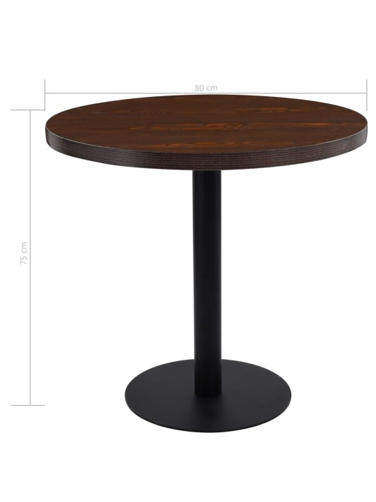 Bistro staliukas, tamsiai rudos spalvos, 80cm, MDF