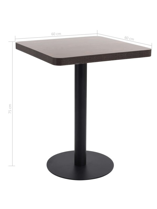 Bistro staliukas, tamsiai rudos spalvos, 60x60cm, MDF