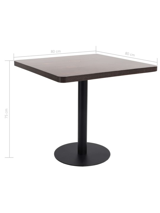 Bistro staliukas, tamsiai rudos spalvos, 80x80cm, MDF