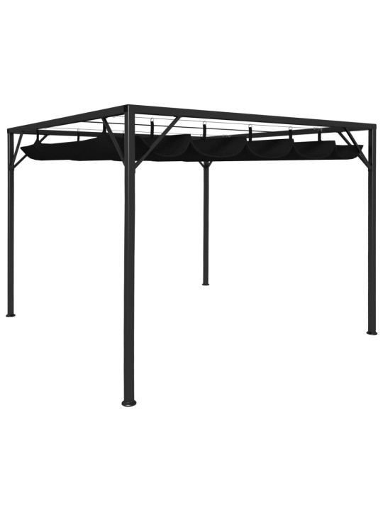 Sodo pavėsinė su įtraukiamu stogo skliautu, antracito, 3x3m