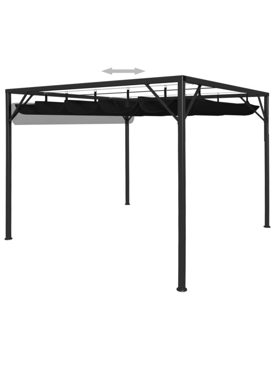 Sodo pavėsinė su įtraukiamu stogo skliautu, antracito, 3x3m