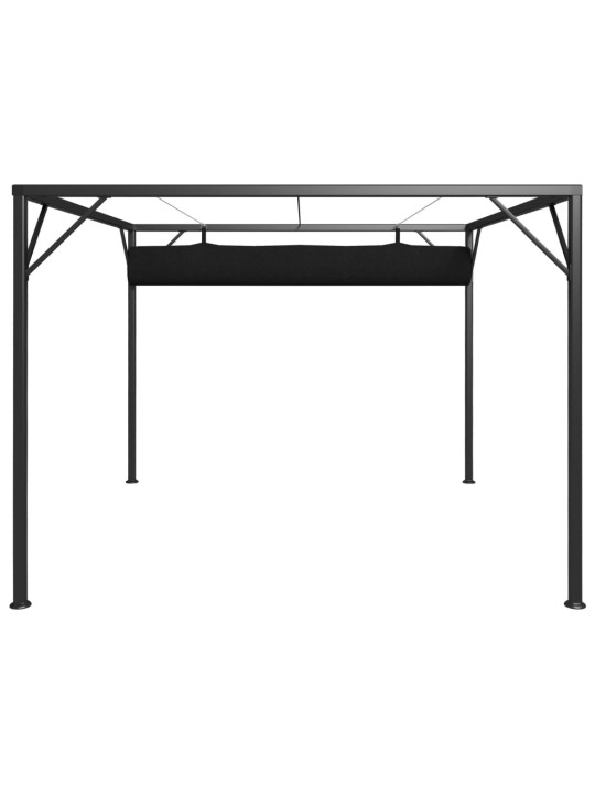 Sodo pavėsinė su įtraukiamu stogo skliautu, antracito, 3x3m