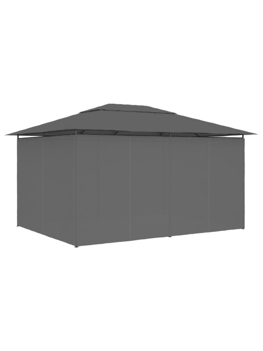 Sodo palapinė su užuolaidomis, antracito spalvos, 4x3m