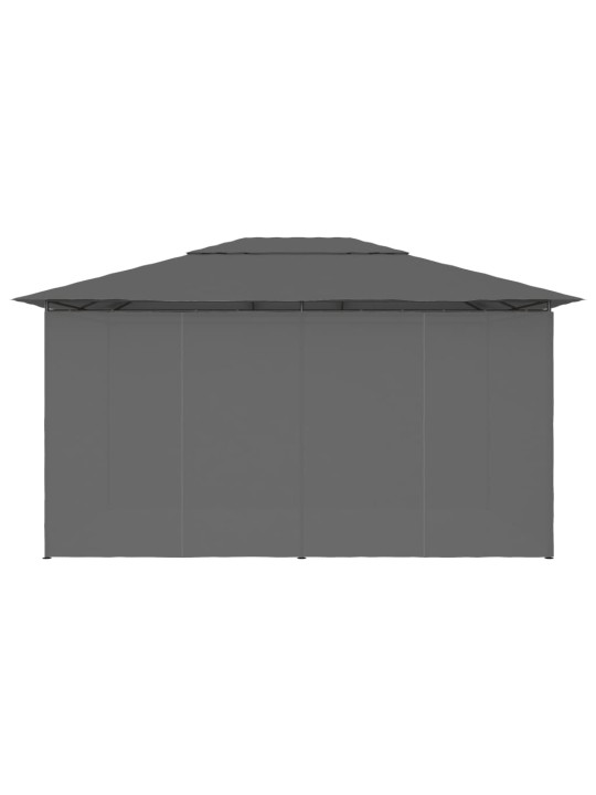 Sodo palapinė su užuolaidomis, antracito spalvos, 4x3m