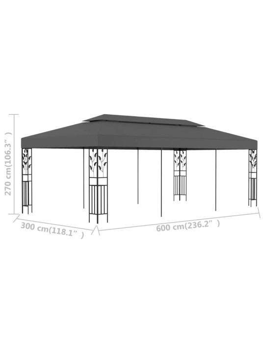 Pavėsinė, antracito spalvos, 3x6m