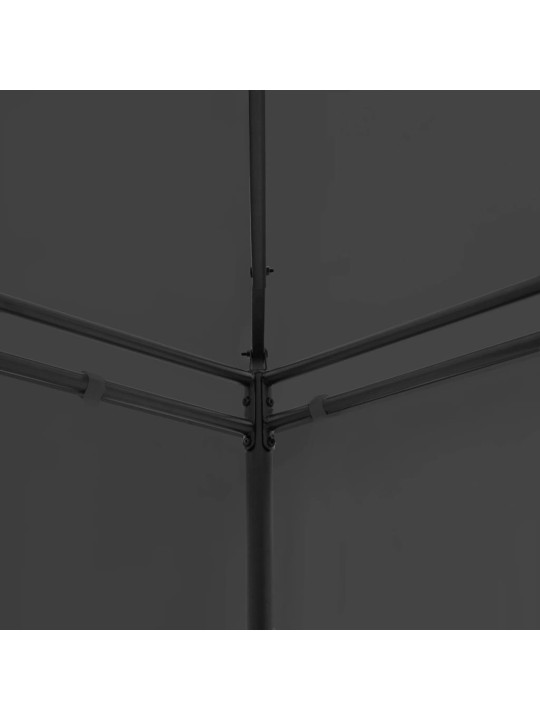 Pavėsinė su užuolaidomis, antracito spalvos, 600x298x270cm