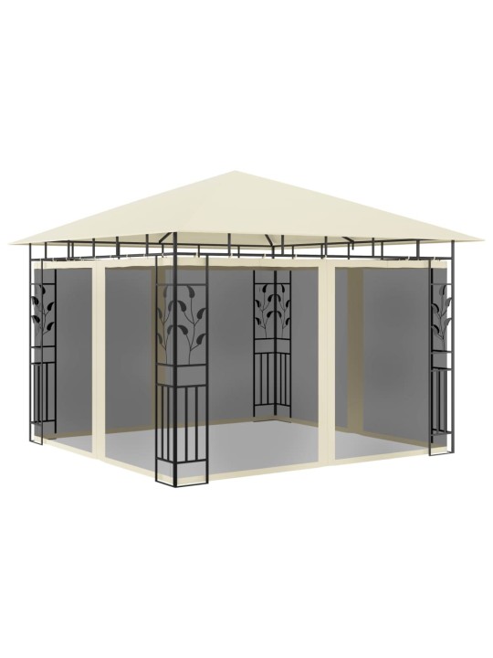 Pavėsinė su tinkleliu nuo uodų, kreminė, 3x3x2,73m, 180g/m²