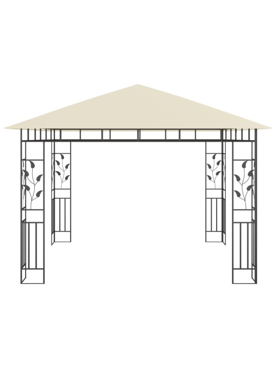Pavėsinė su tinkleliu nuo uodų, kreminė, 3x3x2,73m, 180g/m²