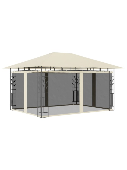 Pavėsinė su tinkleliu nuo uodų, kreminė, 4x3x2,73m, 180g/m²