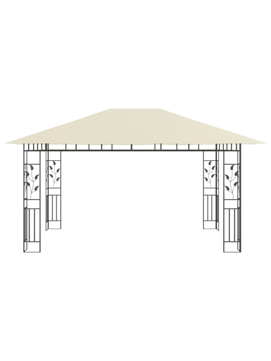 Pavėsinė su tinkleliu nuo uodų, kreminė, 4x3x2,73m, 180g/m²