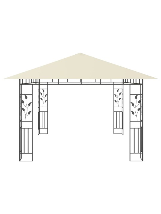 Pavėsinė su tinkleliu nuo uodų, kreminė, 4x3x2,73m, 180g/m²