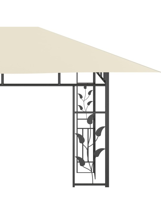 Pavėsinė su tinkleliu nuo uodų, kreminė, 4x3x2,73m, 180g/m²