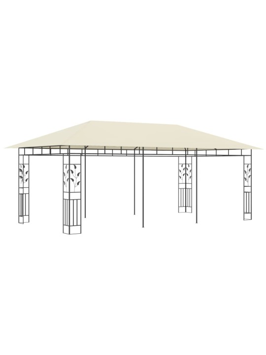Pavėsinė su tinkleliu nuo uodų, kreminės spalvos, 6x3x2,73m