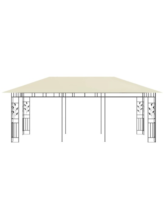 Pavėsinė su tinkleliu nuo uodų, kreminės spalvos, 6x3x2,73m