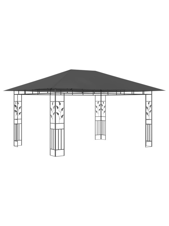 Pavėsinė su tinkleliu nuo uodų, antracito, 4x3x2,73m, 180g/m²