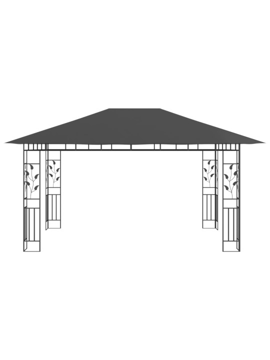 Pavėsinė su tinkleliu nuo uodų, antracito, 4x3x2,73m, 180g/m²