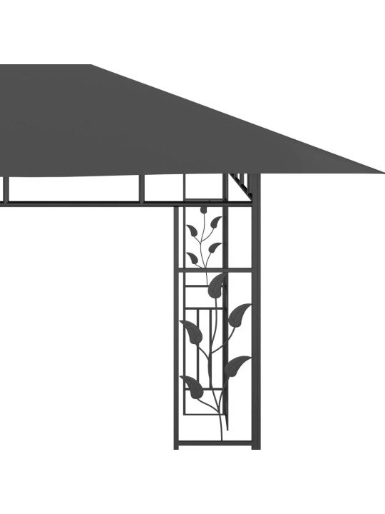 Pavėsinė su tinkleliu nuo uodų, antracito, 4x3x2,73m, 180g/m²