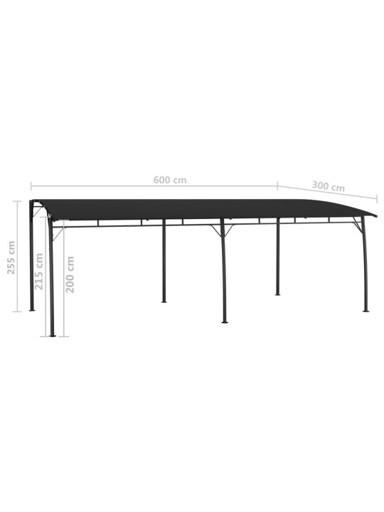 Sodo markizė nuo saulės, antracito spalvos, 6x3x2,55m