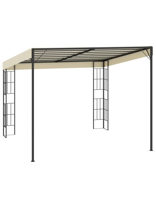 Prie sienos montuojama pavėsinė, kreminė, 3x3m, audinys